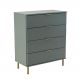 Cômoda Ditália 4 Gavetas DM-242 Verde Oliva