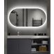Espelho Lapidado Oval Iluminado com led frio - 50x80cm