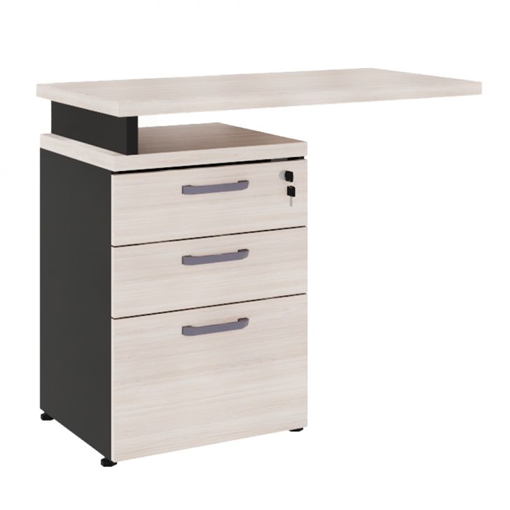 Gaveteiro com Extensor Yaris 3 GV Carvalho Berlin e Preto