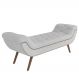 Puff Recamier Calçadeira 195cm Pés Palito Madeira Venêto P02 Bouclé Branco - Mpozenato
