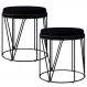 Kit 02 Puffs Decorativo Aramado Preto Zaya L02 Suede Preto - Lyam Decor