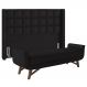 Cabeceira Cama Box Casal 140cm Pisa e Recamier Neville P02 Sintético Preto - Mpozenato