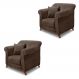 Kit 2 Poltronas Decorativas com 2 Almofadas Armstrong Veludo Marrom G63 - Gran Belo