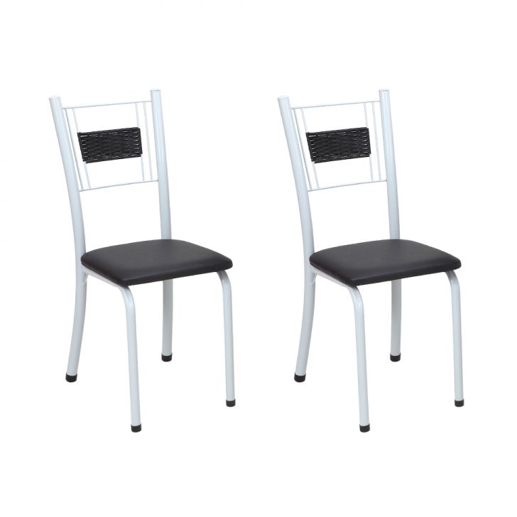 Conjunto Com 2 Cadeiras Roberta Preto E Branco