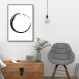 Quadro Circulo Budista Enso 43x30 Filete Preto