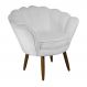 Poltrona Decorativa Pétala Pés Palito Suede Branco - DS Estofados