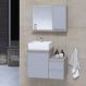 Conjunto Gabinete Banheiro CROSS 60 Madeirado / Cinza
