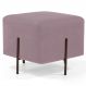 Puff Quadrado Decorativo Status 45x45 D02 Pés de Aço Veludo Rosê C-305 - Lyam Decor