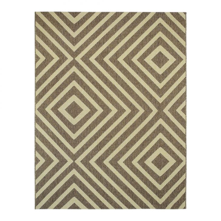 Tapete Bali Retangular Polipropileno (100x150) Bege e Marrom
