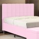 Cabeceira Nashira 195 para Cama King Z-021 Sued Rosa Bebê Aradecor