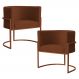 Kit 2 Poltronas Decorativa Luana Base Bronze Veludo Terracota - Montanaris Decor