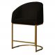 Poltrona Cadeira Banqueta Mia Base Dourada Veludo Preto - Montanaris Decor