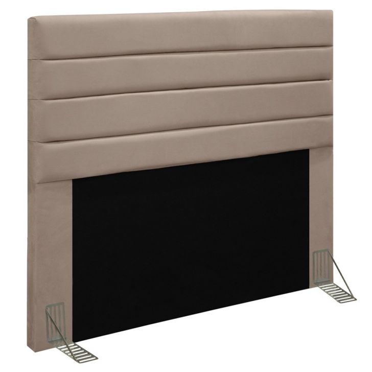 Cabeceira Cama Box Casal Queen 160cm Rubi D10 Suede Bege - Mpozenato