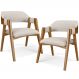 Kit 02 Cadeiras Para Sala de Jantar e Estar Living Estofada Suran L02 Linho Cru - Lyam