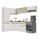 Armário de Cozinha Completa de Canto com Rodapé Veneza Multimóveis V2087 Branco/Dourado