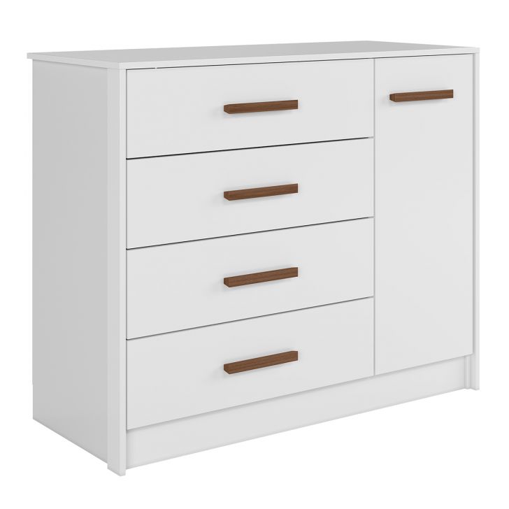 Cômoda Para Quarto Infantil 110cm 1 Porta Nelly Branco Z49 - Mpozenato