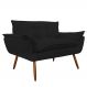 Namoradeira Poltrona Sofá decorativa 02 Lugares Opalla Pés Palito Preto - DS Estofados