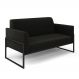 Sofá Namoradeira Base Industrial Alta Preto Marisa Suede Preto D03 - D?Rossi