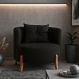 Poltrona Decorativa Orgânica Curva Luna Boucle Preto - Montanaris Decor