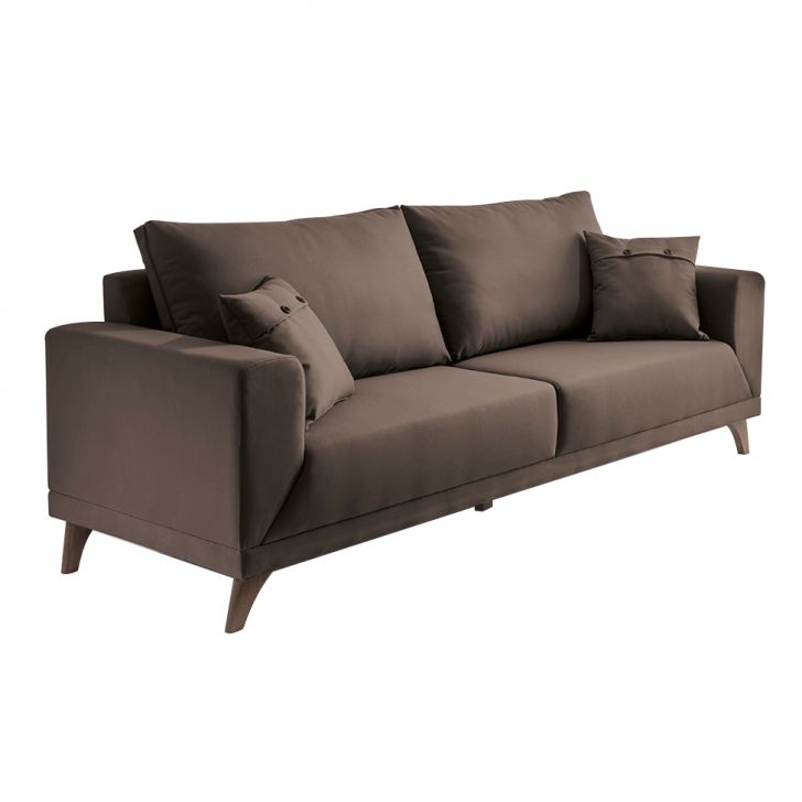 Image of Sofá 3 Lugares Manchester Marrom 220 Cm PLA-SO964UP84VOLMOB