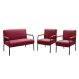 Conjunto Namoradeira 2 Lugares E 2 Poltronas Decorativas Jade - Suede Bordô