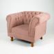 Poltrona Chesterfield Duque Com Capitonê Para Sala, Tv, Estar, Recepção - Suede Rosê