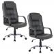 Kit 02 Cadeiras Giratórias Para Escritório Office Royal F03 Preto - Lyam Decor
