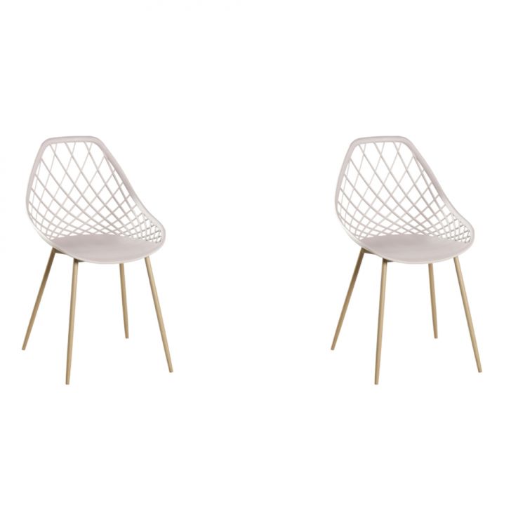 Conjunto com 2 Cadeiras Cloe Nude