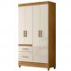 Guarda Roupa Solteiro Madri 4P 110 cm Freijo Off White Moval