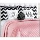 Cobre Leito Rosê Queen Size Matelado Clássico 8 Peças com Porta Travesseiros e Almofadas Decorativas