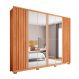 Guarda-Roupa Casal com Espelho Apollo Ripado 6 Portas 4 Gavetas Freijó e Off White