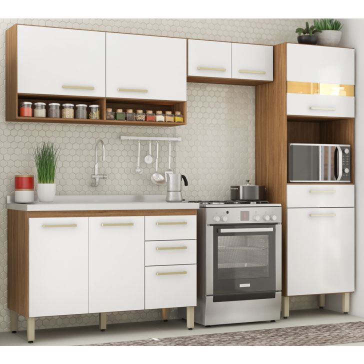 Cozinha Compacta 99101 Com Balcao 93201 Dama Amendola Branco Demobile