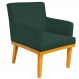 Poltrona Decorativa Para Sala de Estar Base Mel Beatriz W01 Suede Verde Musgo - Lyam Decor