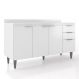 Balcão de Cozinha Com Tampo 150cm Pérola Branco Z34 - Mpozenato