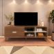 Rack Verona Aparador Bancada para Tv 75 Cedro / Off White