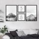 Quadros Decorativos Montanhas e Plantas 122 x 61 2-60x43 + 2-29x29 Caixa Preto