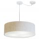 Pendente Cilíndrico Com Desvio Md-4259 Cúpula em Tecido 50x15cm Linho Bege - Bivolt