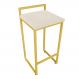 Banqueta Alta Lavínia Suede Base Dourado D'Rossi