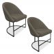 Kit 02 Cadeiras Poltrona de Jantar Bela Suede Marrom Rato Base Metálica Industrial Preto - Pallazio