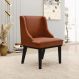 Cadeira Decorativa Sala de Jantar Base Fixa de Madeira Firenze PU Nozes/Preto G19 - Gran Belo