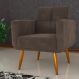 Poltrona Decorativa para Sala Lages Veludo Marrom