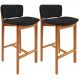 Kit 02 Banquetas Alta Para Cozinha Sala de Jantar Bar Dara L02 Linho Chumbo - Lyam Decor