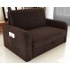 Sofá Cama com Baú 2 Lugares Raheny Suede Marrom
