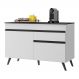 Balcão Cozinha Gabinete Pia 120 cm 2 Portas 1 Gaveta Veneza Multimóveis MP3680.964 Branco/Preto