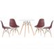 Mesa redonda Eames 70 cm branco + 4 cadeiras Eiffel DSW Marrom