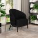 Poltrona Decorativa Sala de Estar kenya Pés em Ferro Pu Preto G33 - Gran Belo