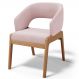 Cadeira de Jantar e Estar Living Estofada Lince L02 Bouclê Rosê - Lyam Decor