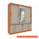 [OUTLET] Guarda-Roupa Casal com Espelho Chicago 3 Portas 9 Gavetas Cinamomo e Off White