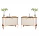 Jogo de Mesa de Cabeceira Sofia Off White Nature Bronze