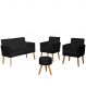 Kit Conforto Sala 1 Sofá Namoradeira 2 Poltronas 1 Puff Luxo MOBLAN decor